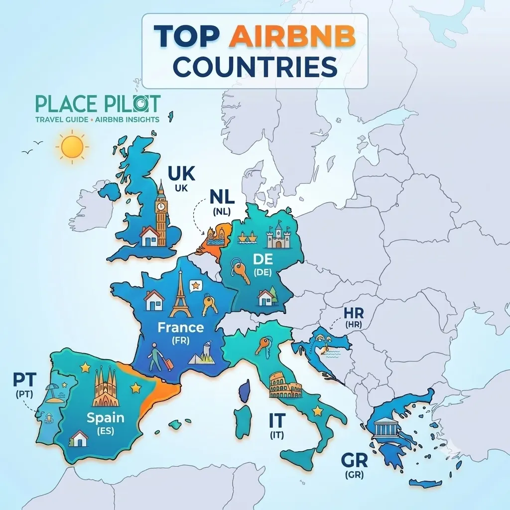Top AirBnB countries