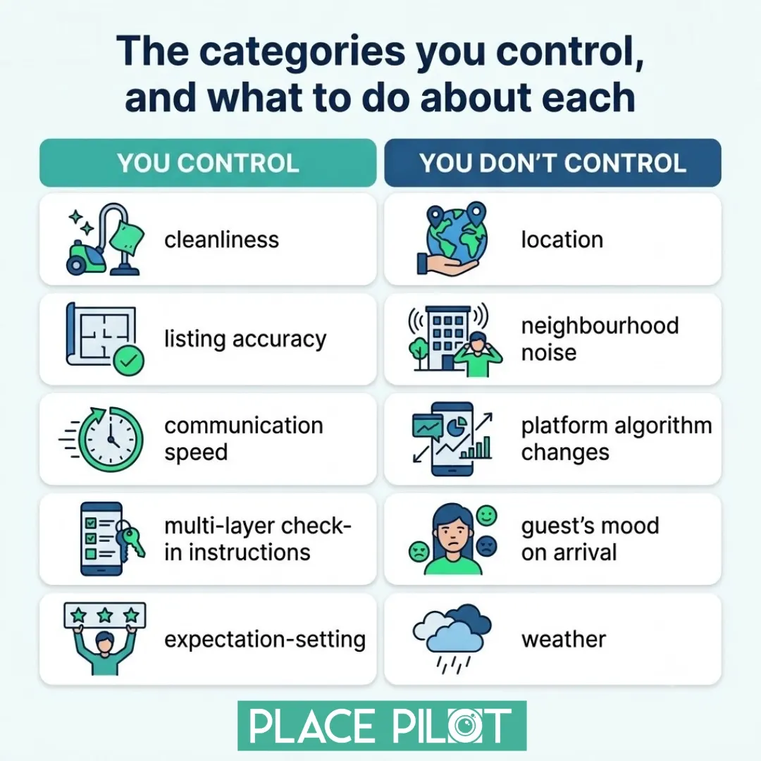 Categories hosts can control to improve Airbnb ratings