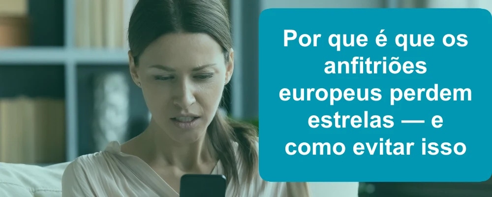Anfitrião do Airbnb a rever as classificações por estrelas
