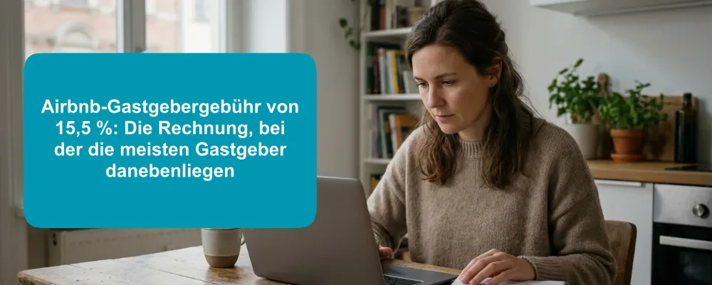 Airbnb-Gastgeber berechnet die Gastgebergebühr von 15,5 %