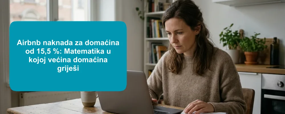 Airbnb domaćin izračunava naknadu samo za domaćina od 15,5 % i nove noćne cijene