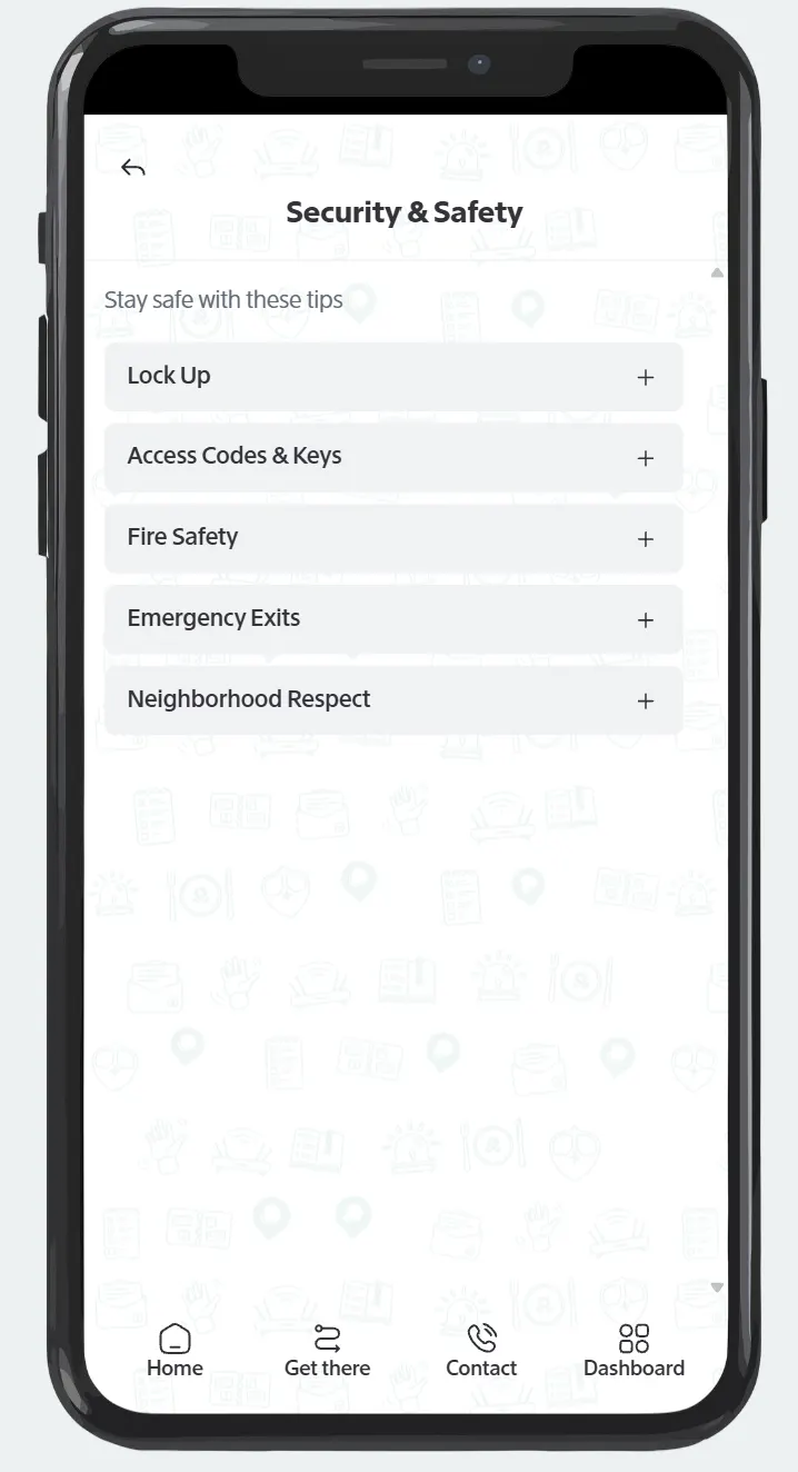 Safety information page
