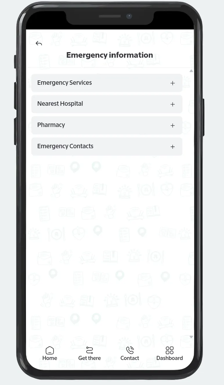 Emergency info page