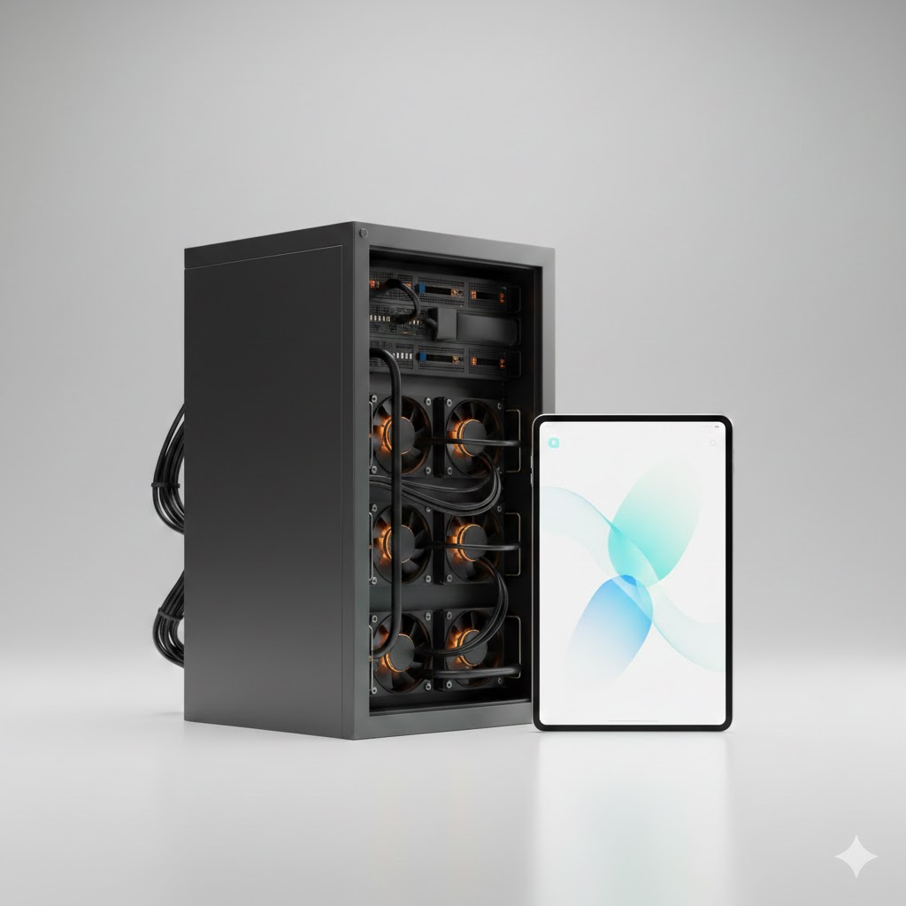 Server and tablet side by side